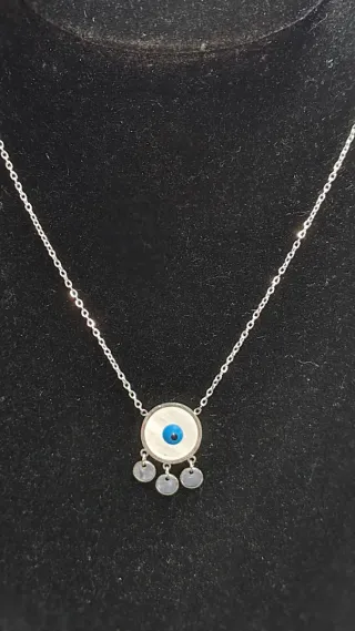 Collar Ojo Turco Acero Inoxidable
