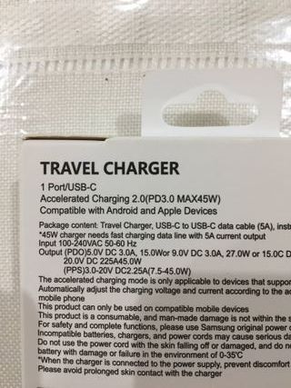 Caricabatterie Samsung 45W PD USB-C