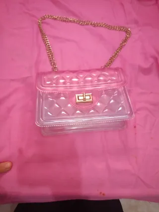 Bolso transparente niña rosa y morado
