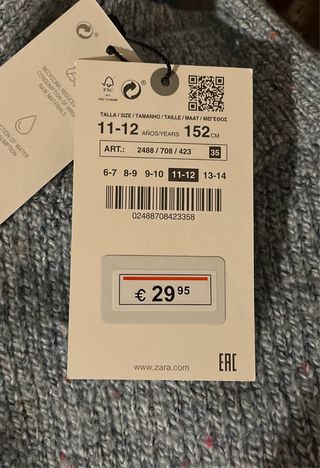 Jersey Zara kids azul claro jaspeado