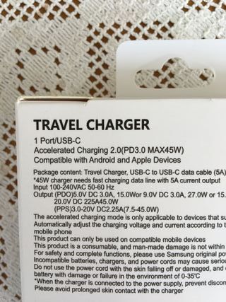 Caricabatterie Samsung 45W PD USB-C