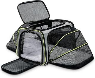 ALLSOPETS Expansión Transportin Gato Transportin Perro Cómodo Maletines Portamascotas de Laterales Flexibles Bolso con Alfombril