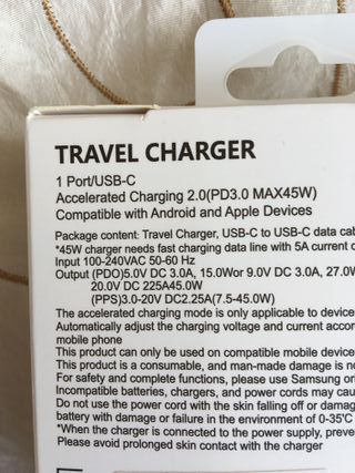 Caricabatterie Samsung 45W PD USB-C