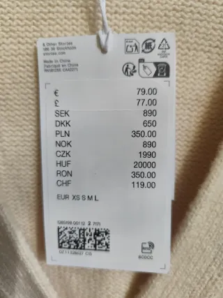 Jersey/cárdigan Other Stories Beige NUEVA