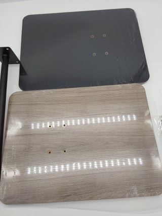 NiHome mesa y auxiliar en forma de C de madera, altura ajustable, giratoria 360°, para sofá y cama, portátil para salón y dormit