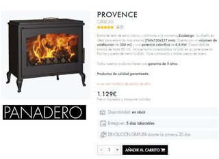 ESTUFA PANADERO PROVENCE 9.8 Kw