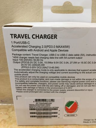 Caricabatterie Samsung 45W PD USB-C