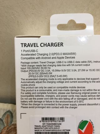 Caricabatterie Samsung 45W PD USB-C