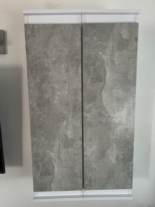 Mueble TV salón blanco y gris