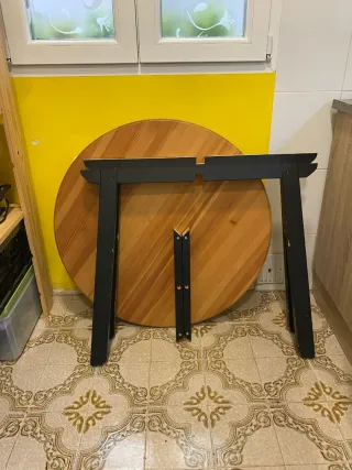 Mesa redonda madera 85cm