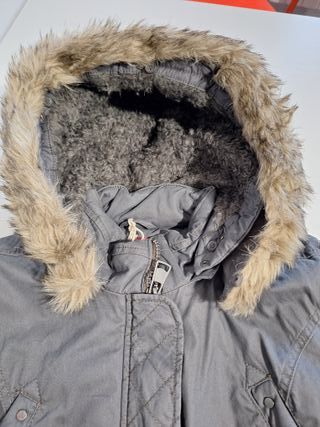 Abrigo gris mujer con capucha talla XL NUEVO