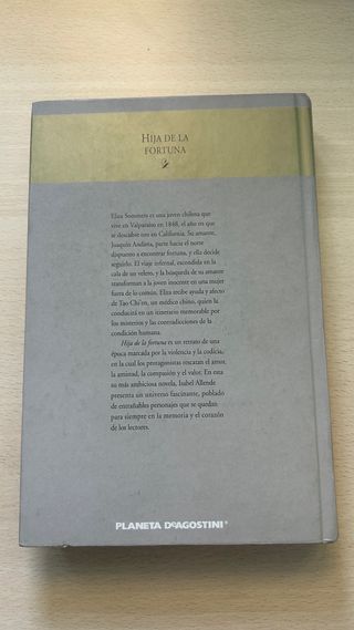 Libro “Hija de la Fortuna” de Isabel Allende