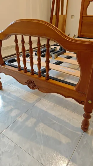 Cama 90 con cabecero y piecero madera