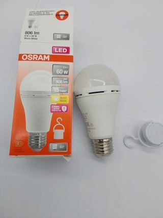 OSRAM lámpara LED de camping con batería recargable integrada, tan brillante como las lámparas tradicionales de 60W, luz blanca