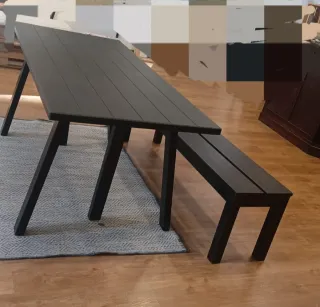 Mesa y banco negro Ikea