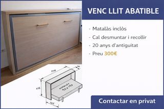 Cama Abatible Madera y Metal