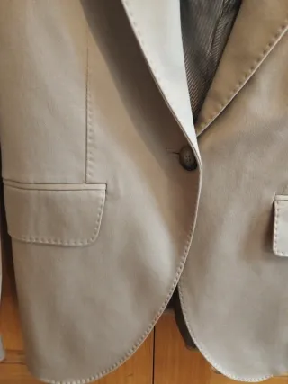 Blazer Massimo Dutti Mujer T 38 Beige