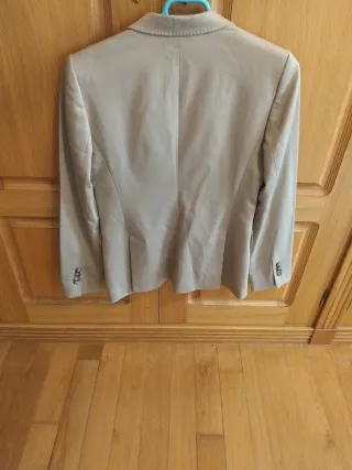 Blazer Massimo Dutti Mujer T 38 Beige