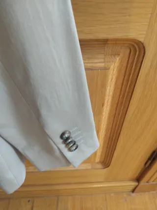 Blazer Massimo Dutti Mujer T 38 Beige