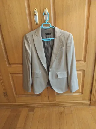 Blazer Massimo Dutti Mujer T 38 Beige