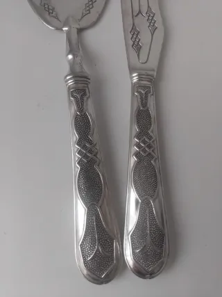 Cubiertos servicio tarta plata