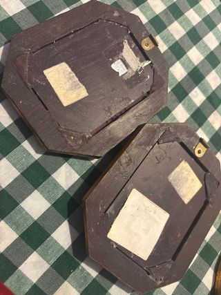 2 Espejos Octogonales Dorados Antiguos