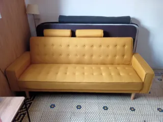 Sofá Cama 3 Plazas Sklum Amarillo