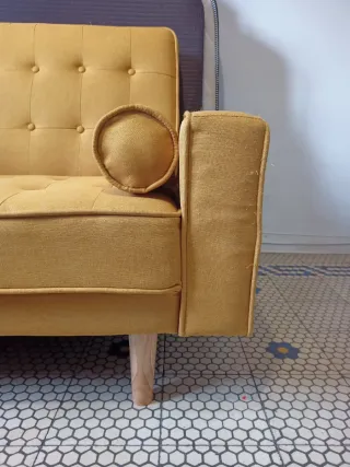 Sofá Cama 3 Plazas Sklum Amarillo