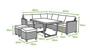 Set de muebles de jardín para 7 personas