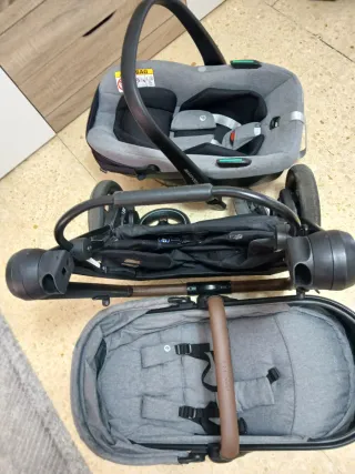 Carro de bebé gris 3 en 1