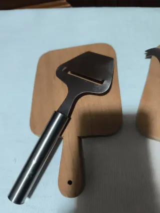 Set formaggi in legno e acciaio inox