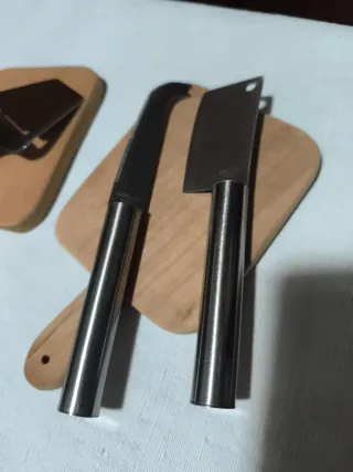 Set formaggi in legno e acciaio inox