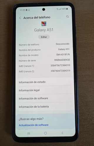 Samsung Galaxy A51 azul