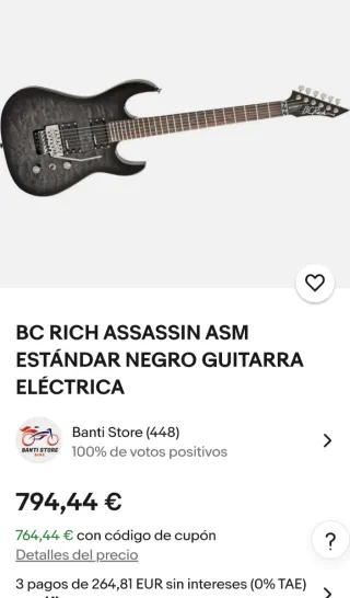Cuerpo Guitarra BC Rich Assassin ASM Nuevo