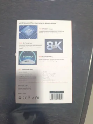 Ratón Gaming Kysona M617 Inalámbrico 8k ligero