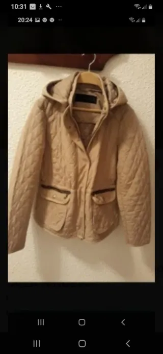 Chaqueta Zara Beige Acolchada Capucha