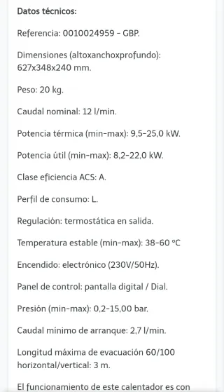 Termo Saunier Duval Opalia F12