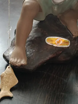 Figura cerámica pescador chino