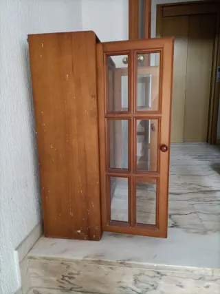 Vitrina de madera y cristal