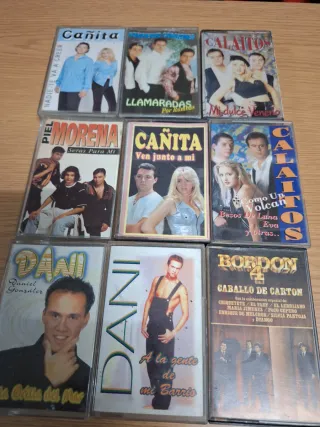 Lote 9 Casetes Variados: Cañita, Dani, Calaito