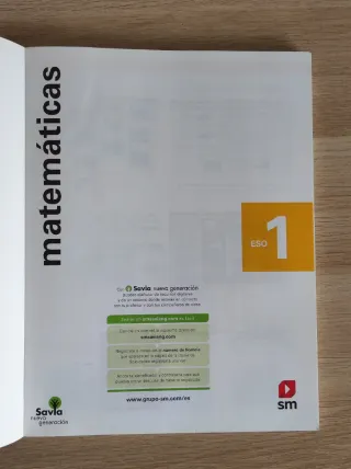Matemáticas. 1 ESO. Savia Nueva Generación