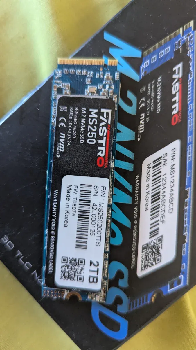 SSD FASTRO MS250 2TB M.2 NVMe DEFECTUOSO afbeelding 2