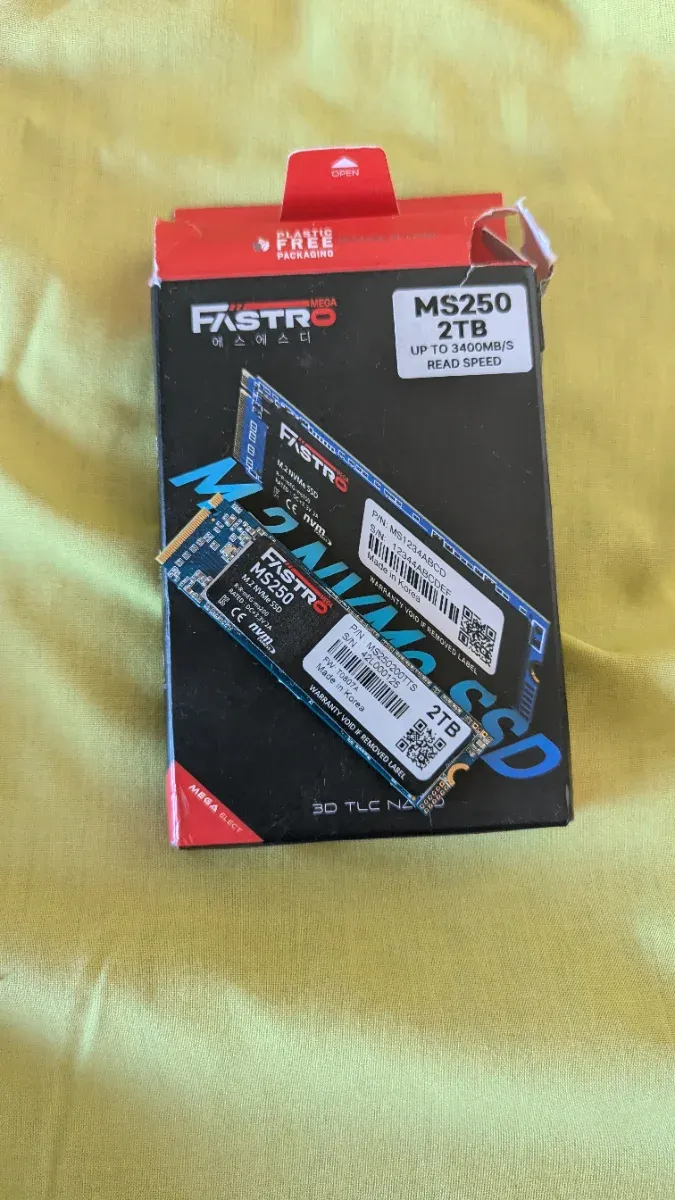 SSD FASTRO MS250 2TB M.2 NVMe DEFECTUOSO afbeelding 3