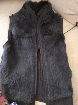 Chaleco de piel conejo para mujer