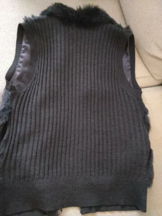 Chaleco de piel conejo para mujer