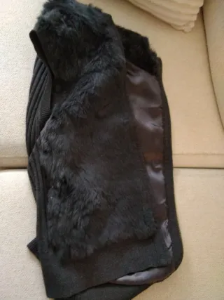 Chaleco de piel conejo para mujer