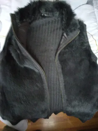 Chaleco de piel conejo para mujer