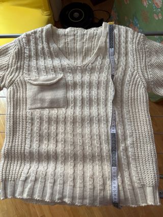 Jersey de punto trenzado beige