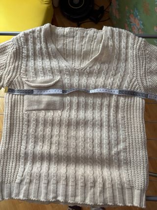 Jersey de punto trenzado beige