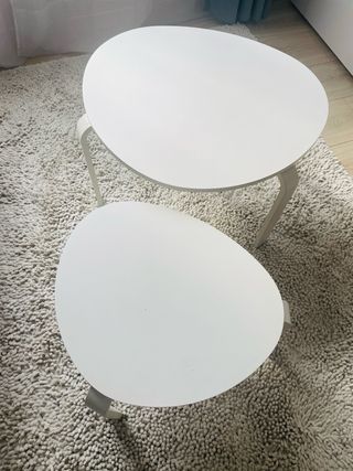 Juego 2 mesas IKEA blancas madera